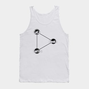 Cats books & Coffee Tank Top